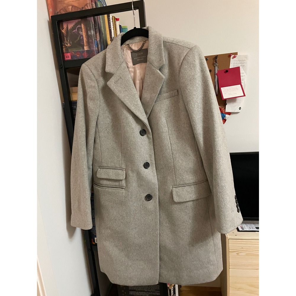 J.‎ Crew Peacoat Wool by Nello Gori Light Gray Classic Tailored Womens Coat